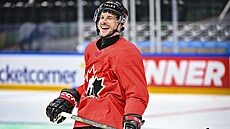 Kana�an Sidney Crosby na tréninku p�ed za�átkem mistrovství sv�ta.