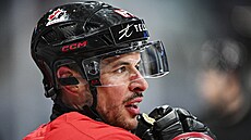 Kana�an Sidney Crosby na tréninku p�ed za�átkem mistrovství sv�ta.