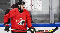 Kana�an Sidney Crosby na tréninku p�ed za�átkem mistrovství sv�ta.