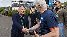 Prezident Petr Pavel na závodech mistrovství sv�ta superbik� v Most� (kv�ten...