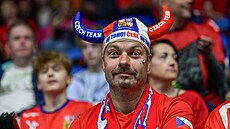 �eský fanou�ek b�hem házenká�ského klání mezi �eskem a Francií.