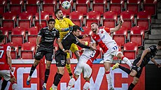 Momentka ze zápasu Slavia - Jablonec.