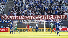 Transparent olomouckých fanou�k� v utkání proti Bohemians
