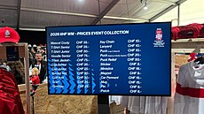 Obrazovky promítají ceny suvenýr�. Pokud si chcete ud�lat p�edstavu, kolik za...