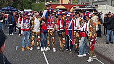 �e�tí fanou�ci vyrazili do Fribourgu také ve speciálních outfitech.