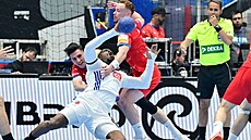 Momentka z kvalifika�ního utkání na mistrovství sv�ta �eska proti Francii v...