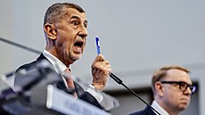 Tisková konference po jednání vlády. Na snímku premiér Andrej Babi� (ANO). (18....
