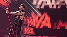 Eeprezentant Norska Jonas Lovv p�i svém finálovém vystoupení na Eurovision Song...