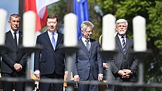 Premiér Andrej Babi�, p�edseda sn�movny Tomio Okamura senátu Milo� Vystr�il a...