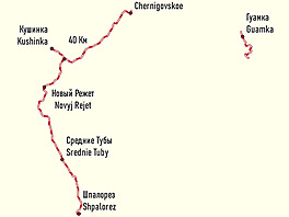 Z Ap�eronské úzkokolejky zbyly dnes dv� odd�lené v�tve.