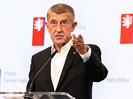 Tisková konference po jednání vlády. Na snímku hovo�í premiér Andrej Babi�...