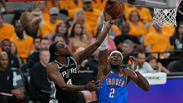 De'aaron Fox ze San Antonia a Shai Gilgeous-Alexander (vpravo) z Oklahoma City.