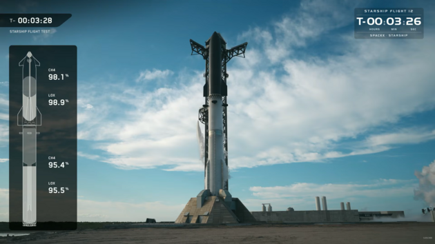 Raketa Starship poprv� ve t�et� verzi t�sn� p�ed odlo�en�m letu o den