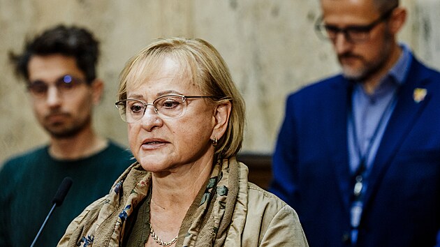 Hana Roh��ov�, prim��ka infek�n� kliniky FN Bulovka, na br�finku k p�evozu americk�ho l�ka�e s podez�en�m na n�kazu ebolou do �esk� republiky. (20. kv�tna 2026)