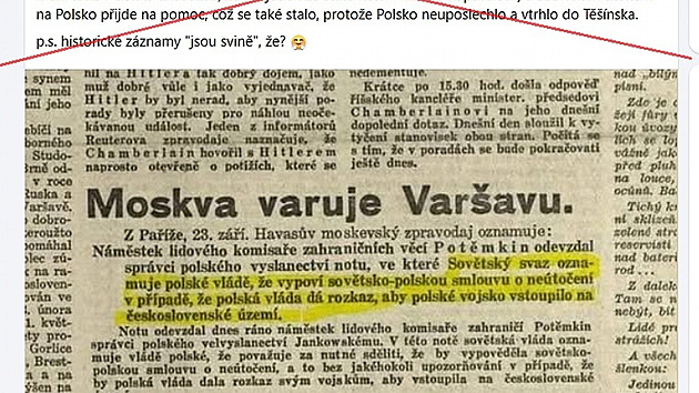 L�iv� p��sp�vek zcela ne�ikovn� obhajuj�c� napaden� Polska Sov�tsk�m Svazem
