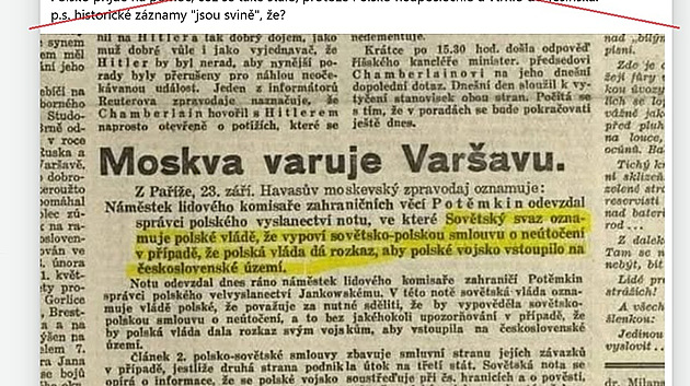 L�iv� p��sp�vek zcela ne�ikovn� obhajuj�c� napaden� Polska Sov�tsk�m Svazem