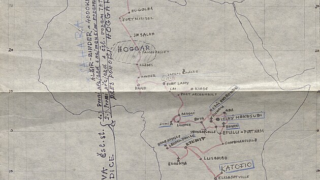Mapa Foitov�ch na cest� Afrikou