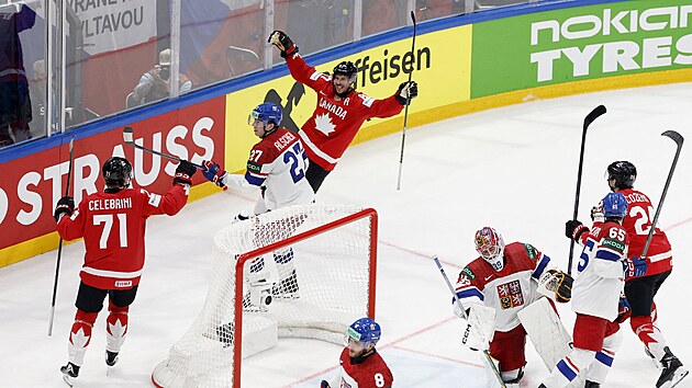 Macklin Celebrini zakon�uje rychlou kanadskou akci a vyrovn�v� utk�n� proti �esk�mu t�mu.