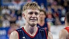 �imon Svoboda z Basketu Brno v semifinále Maxa NBL proti Pardubicím.