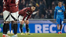 Hugo Soch�rek ze Sparty b�hem utkání s Alkmaarem.