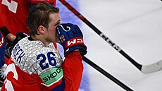 Zklamaný Ji�í Tichá�ek po proh�e s Norskem.