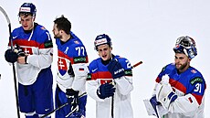 Sloven�tí hokejisté po proh�e s �eskem na MS v hokeji 2026 ve �výcarsku.