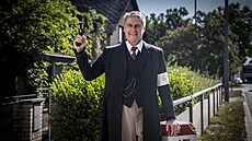 Jan �elezný b�hem slavnosti k p�íle�itosti historicky prvního ro�níku závodu...