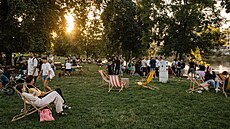 B�eh ostrova �tvanice. Tady je p�írodní plovárna Baden Baden.