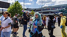 Hatsune Miku se na Animefestu objevovala �asto. Jedna z p�edná�ek na ni byla...