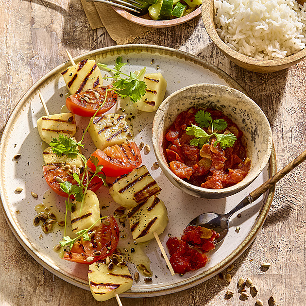 Grilované špízy s sýrem Halloumi: Recept na vegetariánskou grilovačku plnou chutí