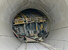 Pohled do eskalátorového tunelu � výstup z dé�ka do OC Arkády. (kv�ten 2026)