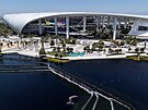 Pohled na stadion v Los Angeles, kde americká fotbalová reprezentace odehraje...