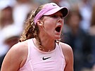 Mirra Andrejevová b�hem finále Roland Garros