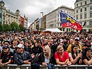Fanzóna na nám�stí Svobody p�ilákala p�i ro�níku 2025 stovky lidí. Zejména na...