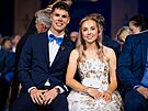 Tereza Voborníková a Mikulá� Karlík na vyhlá�ení Biatlonisty roku.
