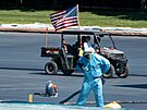V americké metropoli Washingtonu, D.C., pokra�ují práce na nádr�i u Lincolnova...