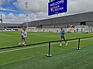 Jan Kuchta na otev�eném tréninku �eské reprezentace v Mansfieldu.