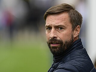 Jan Kraus jako trenér Chlumce v roce 2019.
