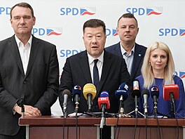 Tisková konference poslaneckého klubu SPD. Na snímku Radim Fiala, p�edseda SPD...