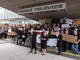 Protest iniciativy Ve�ejnoprávn� s podporou odbor� proti postupu vládní koalice...