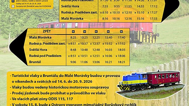 Plak�t akce Pr�zdninov�mi v�letn�mi vlaky z Brunt�lu do Mal� Mor�vky