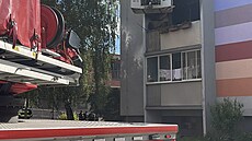 V Olomouci v Jánsk�©ho ulici hořel panelový byt, jedna osoba byla zranÄ�na