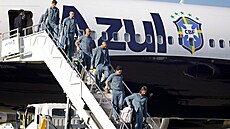 P�ílet brazilské reprezentace do d�ji�t� mistrovství sv�ta ve fotbale v USA.