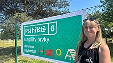 Trenérka ps� Barbora Opltová p�i otev�ení psího h�i�t� na Ladronce (kv�ten 2026)