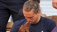 Alexander Zverev se svým jezev�íkem po finále Roland Garros.