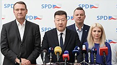 Tisková konference poslaneckého klubu SPD. Na snímku Radim Fiala, p�edseda SPD...