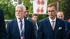 Prezident Petr Pavel p�ijel s man�elkou Evou Pavlovou na náv�t�vu Zlínského...