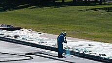 V americké metropoli Washingtonu, D.C., pokra�ují práce na nádr�i u Lincolnova...