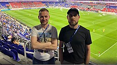 David �ermák (vlevo) a Ji�í �ihák na stadionu v New Yorku, kde �e�i hráli...