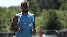 Vladimír Coufal b�hem tréninku �eského týmu p�ed mistrovstvím sv�ta.